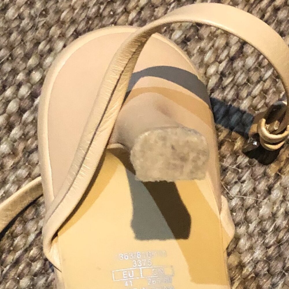 Zara Cream Strappy Square-Toe Sandals - Picture 7 of 11